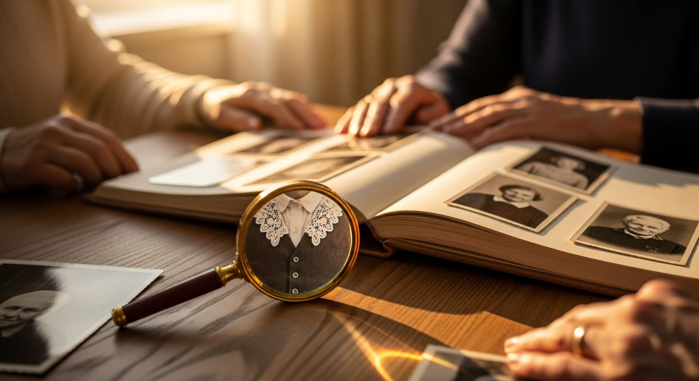 A DNA double helix structure beside a comb with a few strands of hair, softly lit on a clean surface